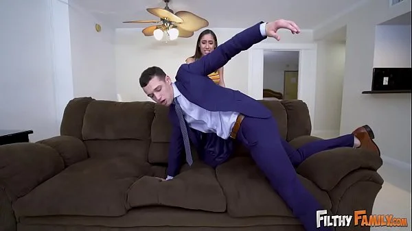FILTHY FAMILY - Kira Perez Has Naughty Threesome With Step Dad & Step Brother