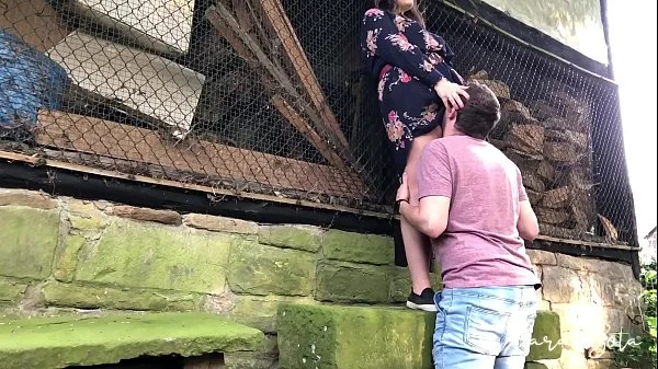 Fucking at an abondand barnyard - outdoor sex