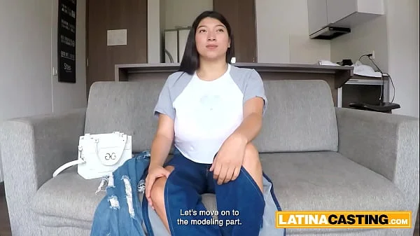 Thick Busty Latina Babe First Time Filmed and Filled
