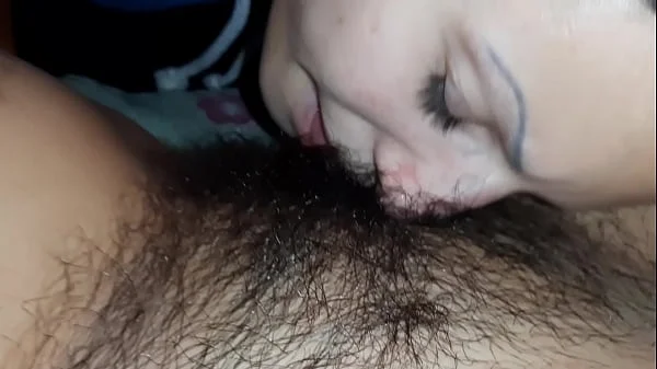 I tongue my girlfriend's hairy pussy to orgasm - Lesbian Illusion Girls