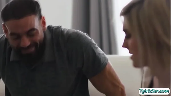 Sexy blonde tbabe sucks stepdads bigcock