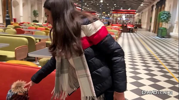 Real Porn Casting in a Public Toilet of a Shopping Center