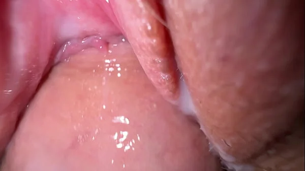 This pussy gets wet from the first touch, Extreme close up creamy fuck