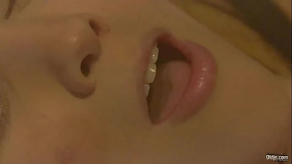Sexy young babe hardcore sex with horny old man and she gives the best deepthroat blowjob