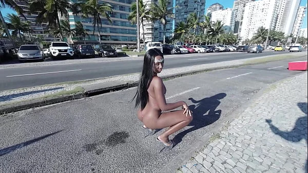 Mambo's Carnaval 2024 Brazil - Sexy girl walks almost naked on street then goes to fuck in orgy party (reverse gangbang 1on4, anal, ATOGM, ATM, gapes, prolapse) OB258