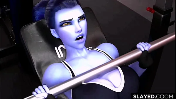 Widowmaker and heavy loads in the gym with BBC (Compilation) non-human & alien girl