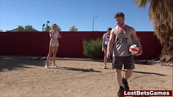 Aften and River engaged in a game of strip volleyball game