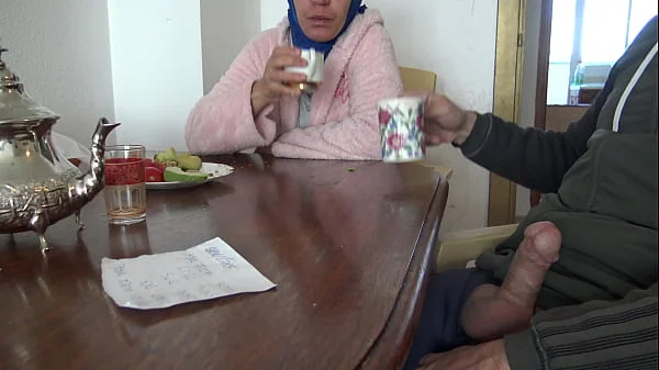 stepson shows his big dick to algerian stepmom during breakfast