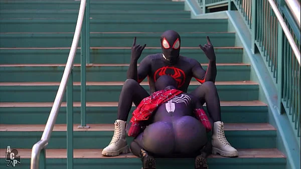 Spiderman Across The Pussy Universe Starring Ebony Mystique & Gibby The Clown