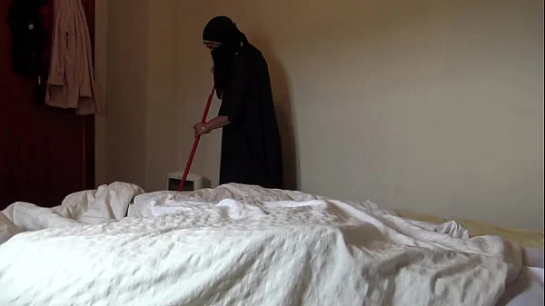 A Muslim maid is disturbed when she sees his big black French cock