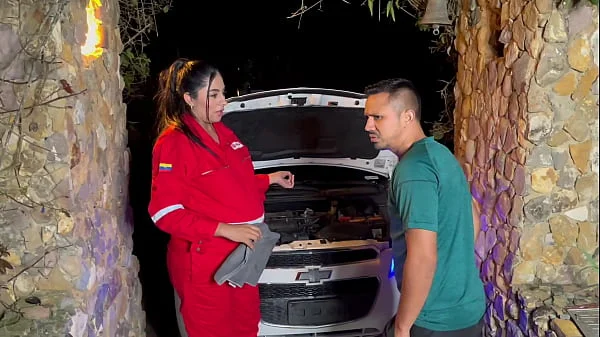 PREGNANT MECHANIC RECEIVES SAUSAGE IN EXCHANGE FOR HER PAYME - part 1