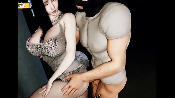 Hentai 3D- Bandit and young girl on stress