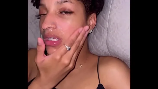 Ebony slut loves cum