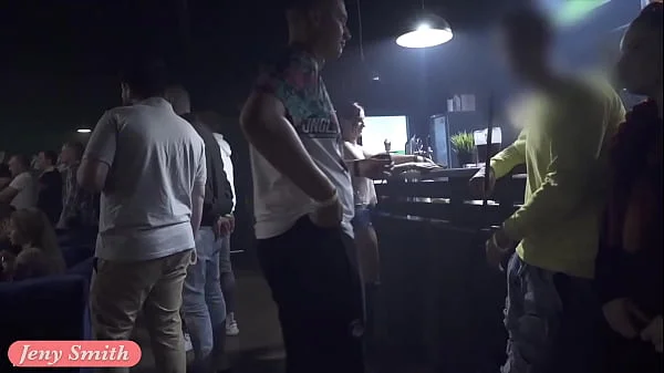 Jeny Smith bottomless in the club. Painted shorts looks like real (hidden cam)