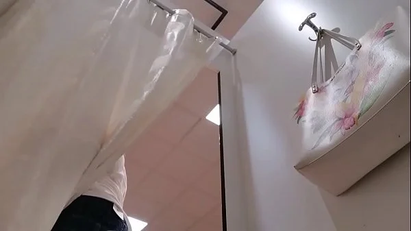 Your slutty Italian tries on jeans while wearing a butt plug in her ass