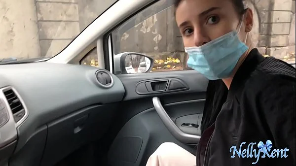 Stranger helps her to lift the bags in exchange of a blowjob in his car.Caught in public giving a blowjob
