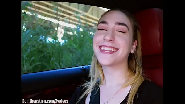 19 Year-old submissive drinks piss in woods, then crawls to the farm for her domination session