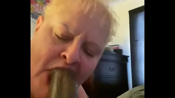 Trailer granny gumjob deepthroat 9 inch BBC facial only gags once on 9 inch cock  no teeth