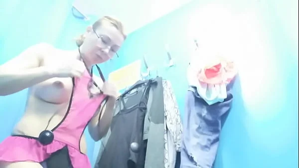 Dressing room. Hidden camera. Russian girl with big boobs and nipples