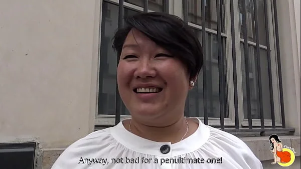 Big tits chubby asian slut Celine from Laos fucks in the back of her husband