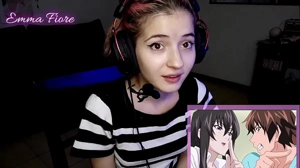 18yo youtuber gets horny watching hentai during the stream and masturbates - Emma Fiore