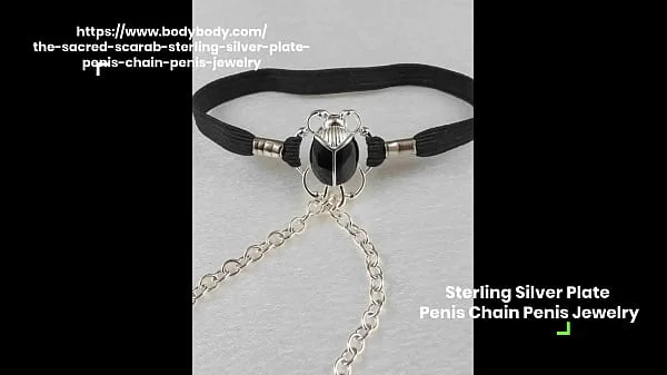 The Sacred Scarab - Sterling Silver Plate Penis Chain Penis Jewelry