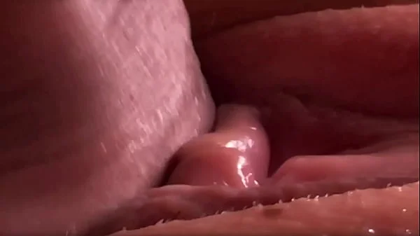 Extremily close-up pussyfucking. Macro Creampie