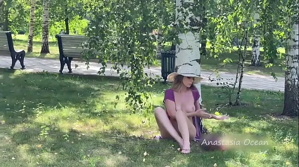 Beautiful girl shines tits walking in public