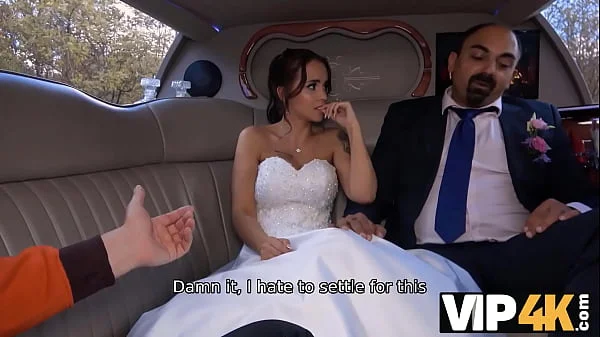 VIP4K. Bride permits husband to watch her having ass scored in limo